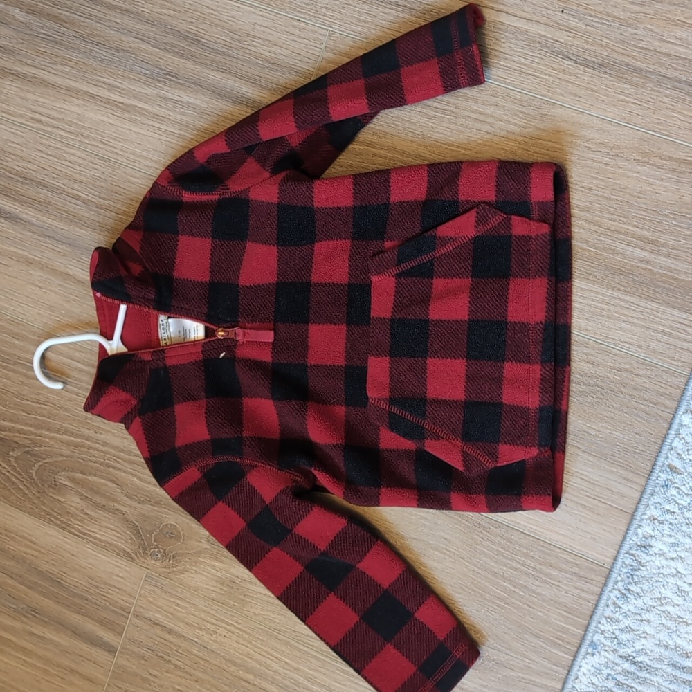 Flannel kids pullover sweatshirt quarter zip